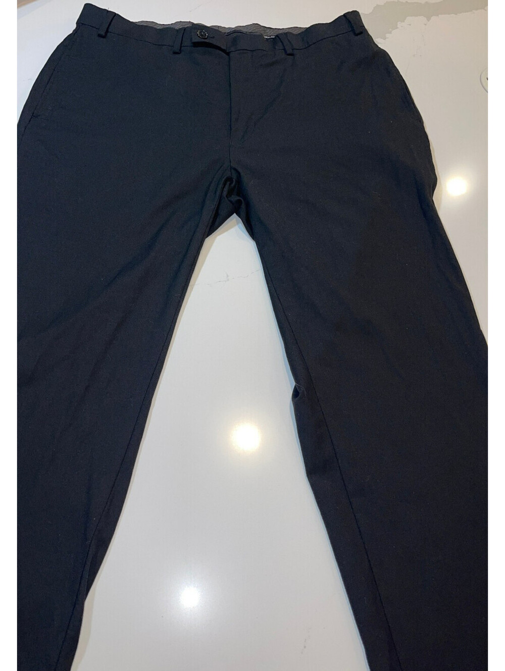 DESIGNER CALVIN KLEIN POLYESTER BLEND BLACK DRESS SLACKS PANTS MEN SIZE 36Wx32L